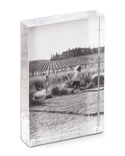 Bey-berk 5x7in Chelsea Acrylic Picture Frame In Transparent