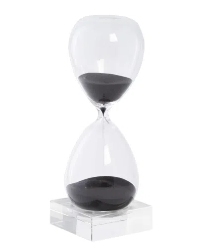 Bey-berk 60-minute Crystal Sand Timer In Black