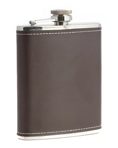 Bey-berk 6oz. Stainless Steel Flask In Gray