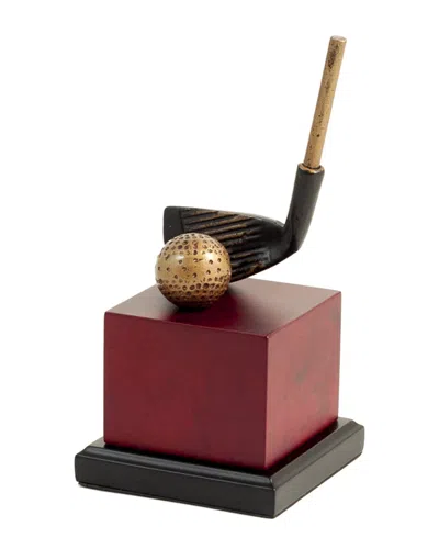Bey-berk 9in Golf Club Head Sculpture In Burgundy