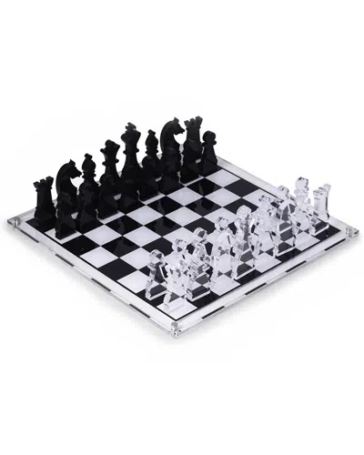 Bey-berk Acrylic 28pc Chess Set In Black