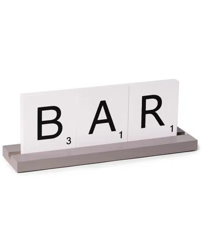 Bey-berk Bar Scrabble Design Sign In Neutral