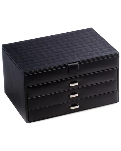 Bey-berk Black Leather 4-level Jewelry Box