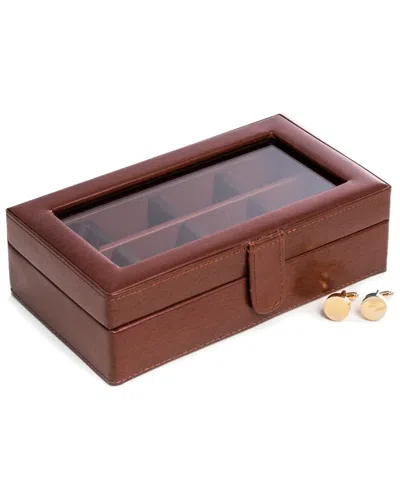 Bey-berk Brown Leather 12 Cufflink Box