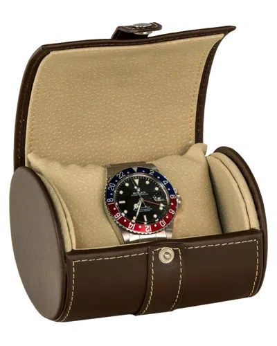 Bey-berk Brown Leather Single Watch Travel Case