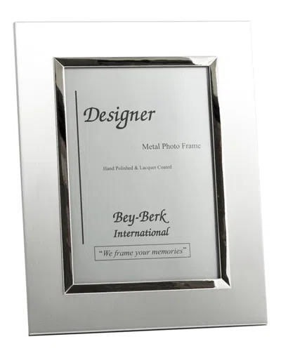 Bey-berk Brushed Metal Picture Frame With Easel Back
