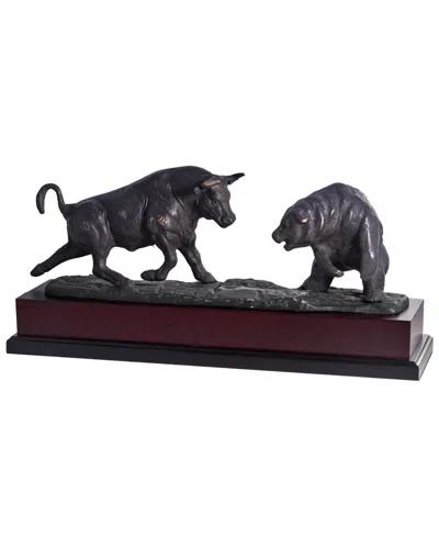 Bey-berk Charging Bull & Bear Sculpture In Black