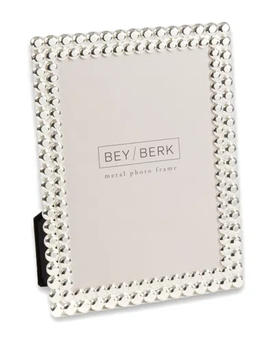 Bey-berk Chelsea Silver-plated 4x6 Picture Frame In White