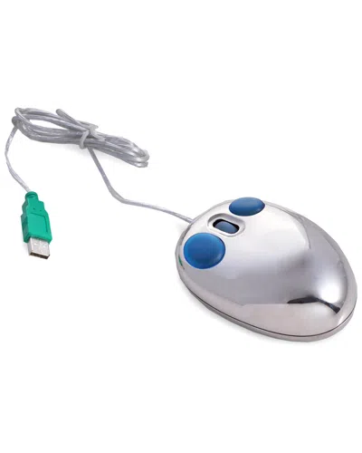 Bey-berk Chrome Plated Computer Mouse In Multi