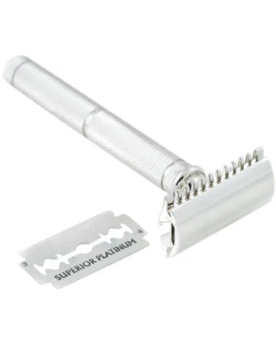 Bey-berk Chrome Plated Safety Razor In White