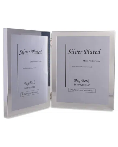 BEY-BERK BEY-BERK CLEMENT SILVER PLATED DOUBLE 5INX7IN FRAME