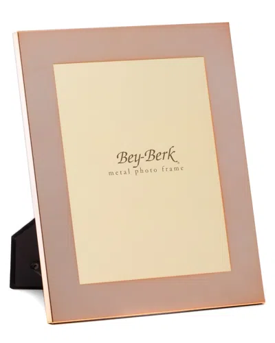 Bey-berk Copper Finished Picture Frame In Pink