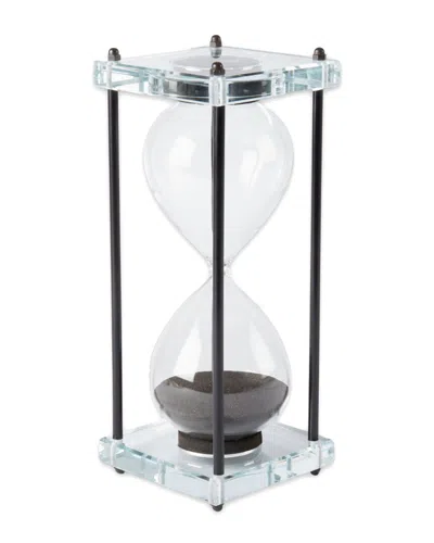 Bey-berk Crystal 60-minute Sand Timer In Black
