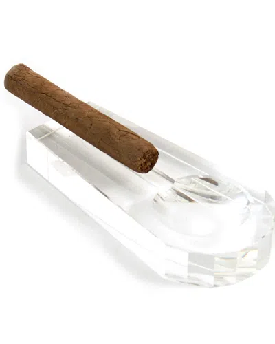 Bey-berk Crystal Single Cigar Ashtray In White