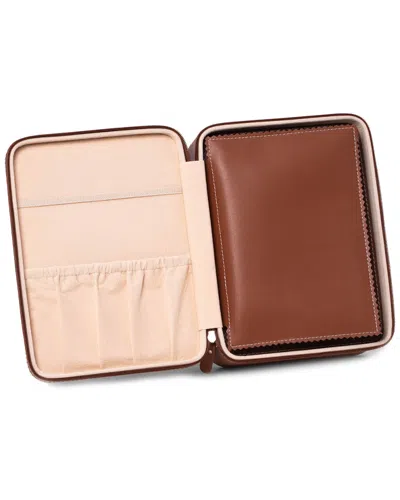 Bey-berk Drake Leather Travel Watch Case In Brown