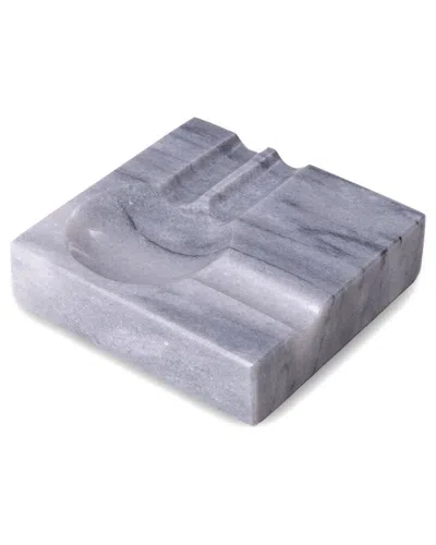 Bey-berk Dylan Two Cigar Marble Ashtray In White