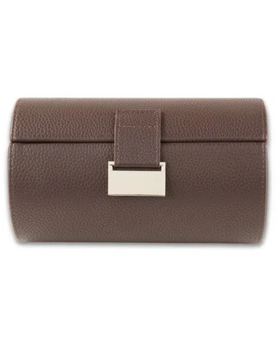 Bey-berk Genuine Leather Three Sunglass Storage In Brown