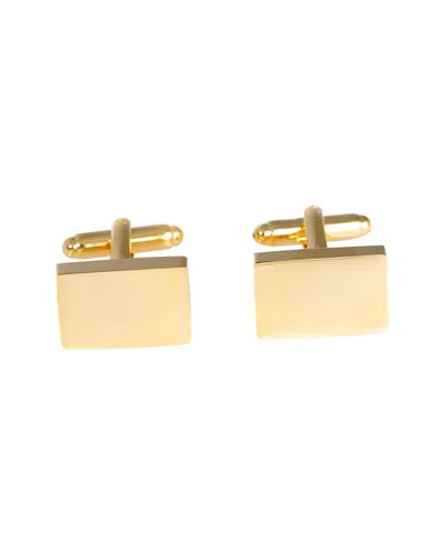 Bey-berk Gold Plated Rectangular Cufflinks In Neutral