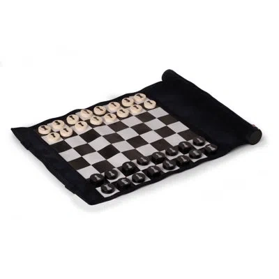 Bey-berk Handmade 17" Chess Table In Black