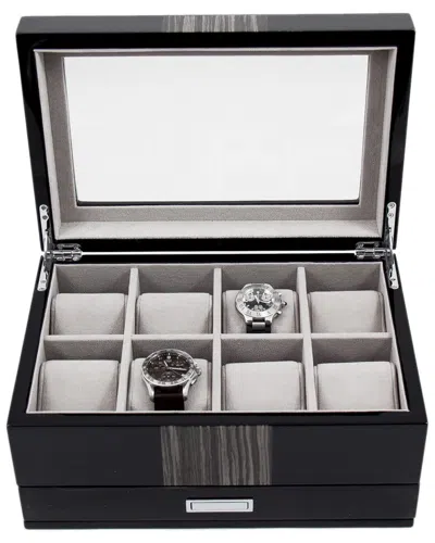 Bey-berk Lacquered Wood 8-watch Box In Black