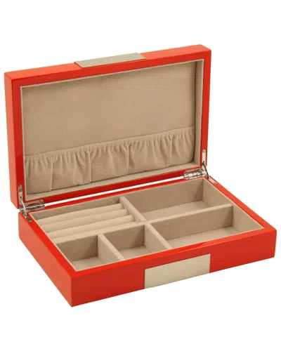 Bey-berk Lacquered Wood Valet Box In Red
