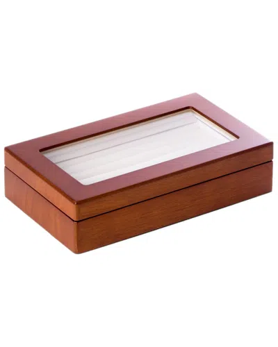 Bey-berk Laquered Wood Cuff Link Case In Brown