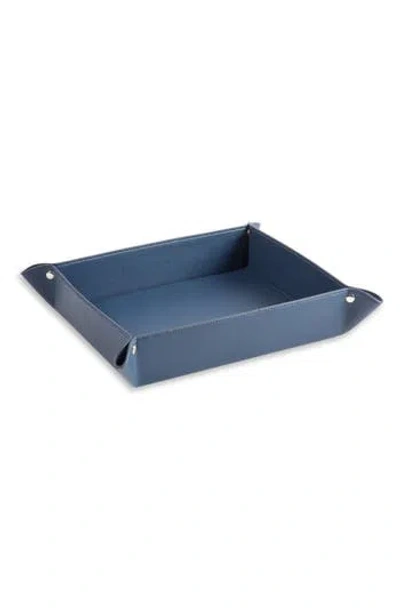 Bey-berk Leather Coffee Table Catchall In Blue