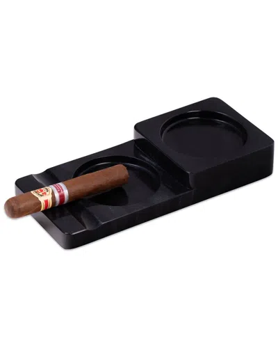 Bey-berk Liam Marble Ashtray & Coaster In Black