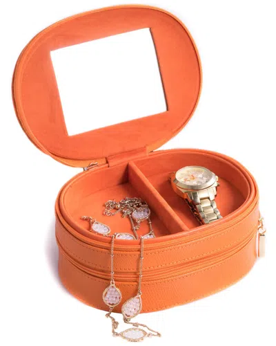 Bey-berk Lizard Leather 2-level Jewelry Case In Gold