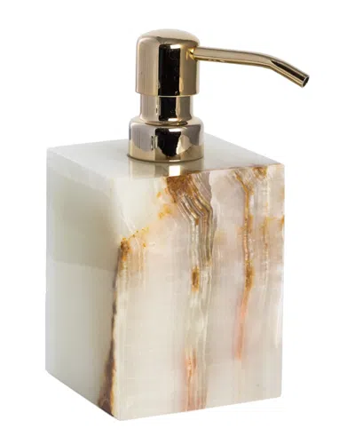 Bey-berk Marble Bath Soap Dispenser In Gold