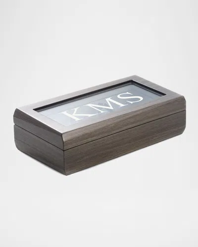 Bey-berk Men & Apos;s Personalized Wooden Eyeglass Storage Case In Brown
