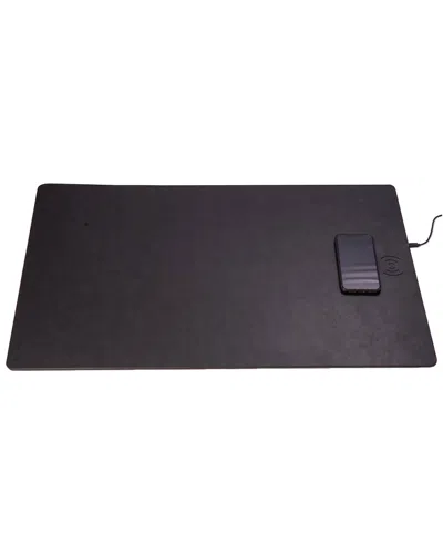 Bey-berk Newton Wireless Charging Desk Blotter In Black