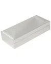 Bey-berk Nickel Plated Rectangular Hinged Box In White