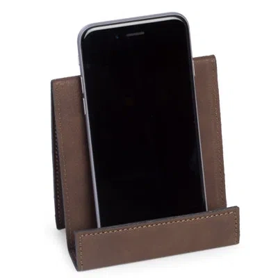 Bey-berk Phone Holder Accessory In Brown