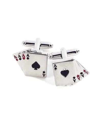 Bey-berk Poker Cufflinks In Transparent