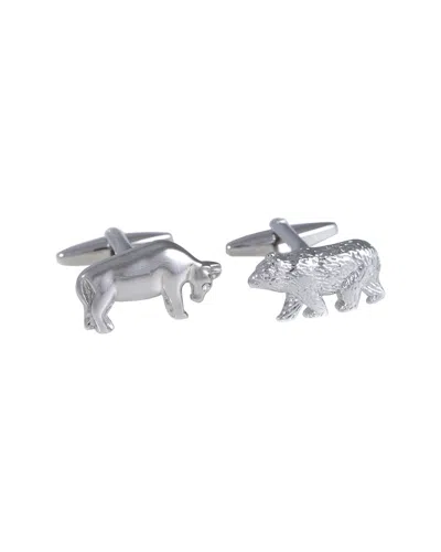 Bey-berk Rhodium Plated Cufflinks