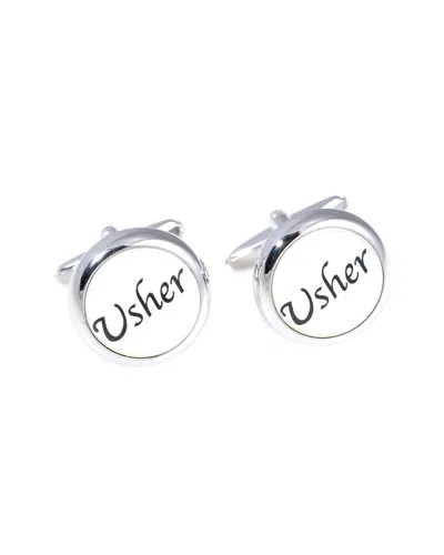 Bey-berk Rhodium Plated Cufflinks