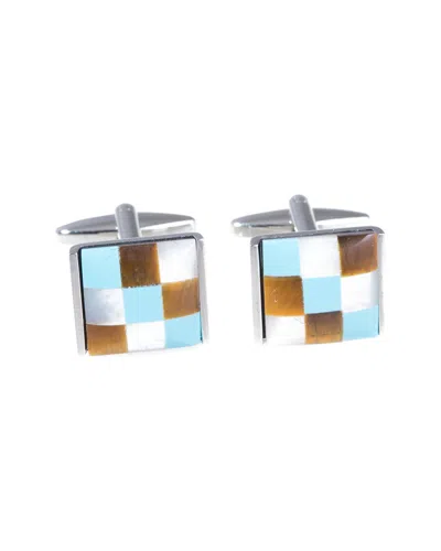 Bey-berk Rhodium Plated Cufflinks