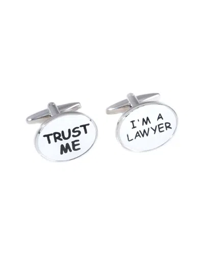 Bey-berk Rhodium Plated Cufflinks