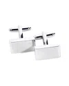 Bey-berk Rhodium Plated Rectangular Cufflinks