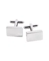 Bey-berk Rhodium Plated Rectangular Cufflinks