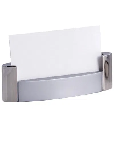 Bey-berk Shiny & Satin Finished Silver Plated Business Card Holder