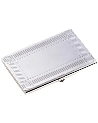 Bey-berk Silver Plated Business Card Case In Gray