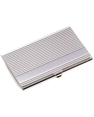 Bey-berk Silver Plated Business Card Case In Multi