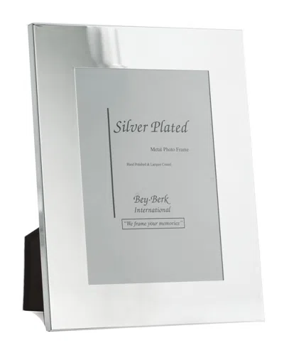 Bey-berk Silver Plated Picture Frame In White