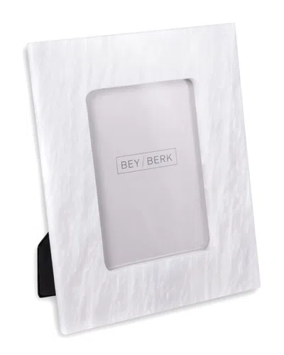 Bey-berk Talin Genuine Marble 5x7 Picture Frame In White