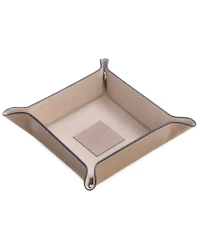 Bey-berk Taupe Leather Snap Valet With Pig Skin Leather Lining In Neutral