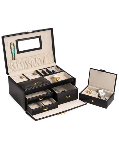 Bey-berk Two-tier Leather Jewelry Box In Multi