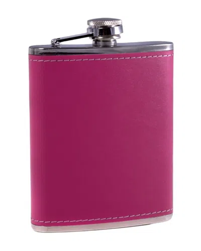 Bey-berk Victoria 6oz Leather Flask In Pink