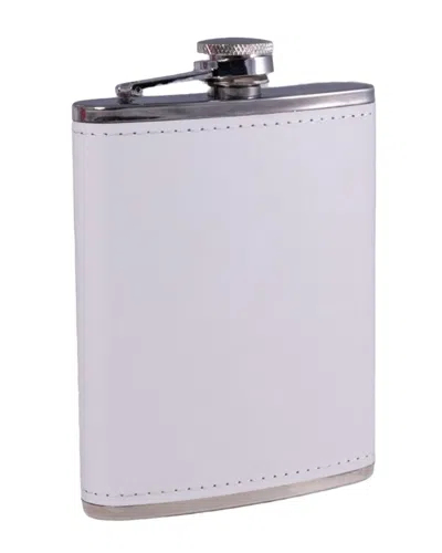 Bey-berk Victoria 6oz Leather Flask In White